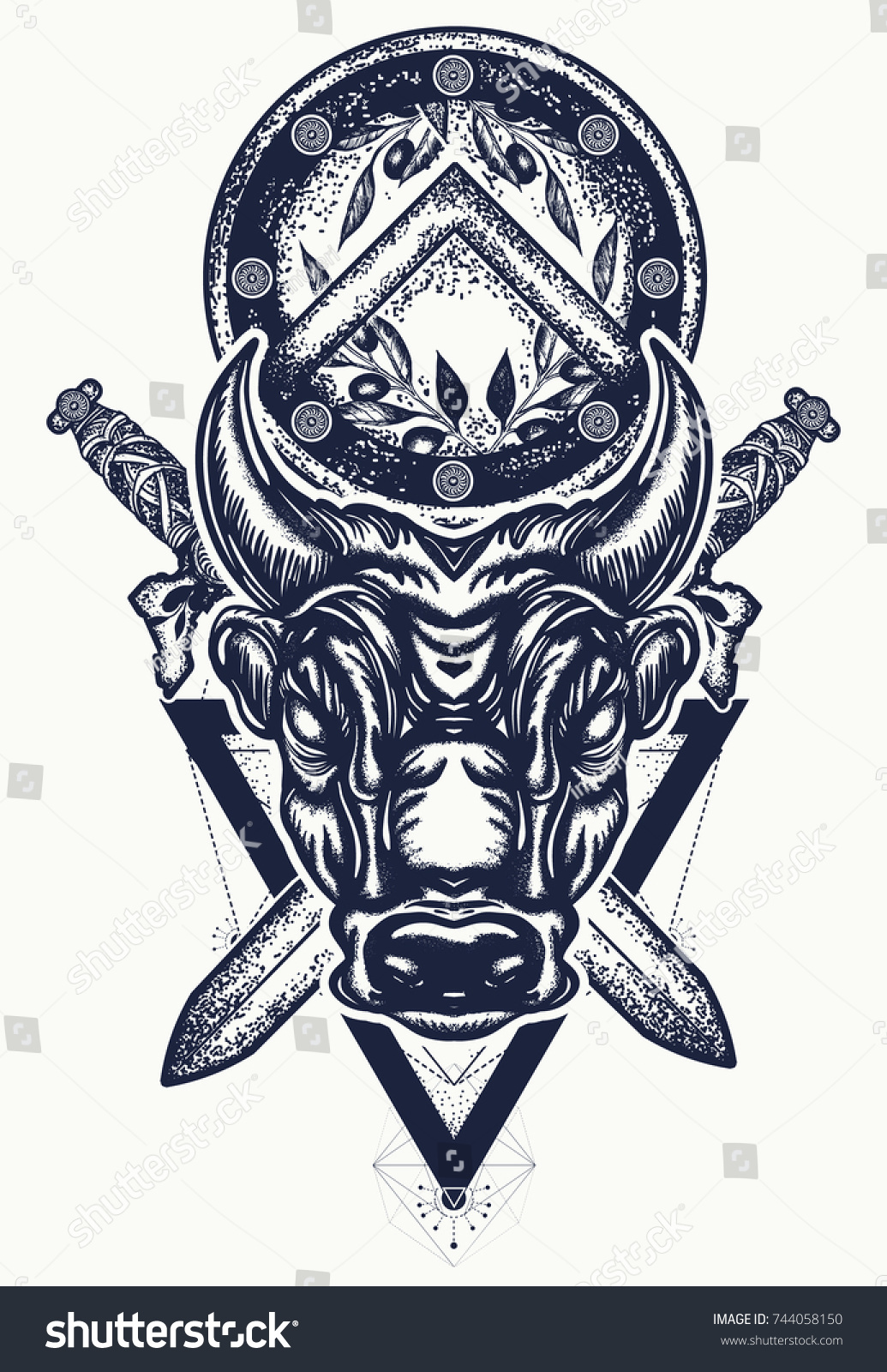 bull tattoo tshirt design ancient rome stock vector 744058150 bull tattoo tshirt design ancient rome stock vector 744058150