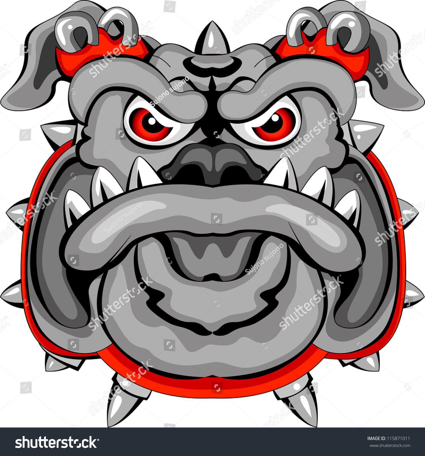 Bulldog Mascot Head Stock Vector 115871011 Shutterstock