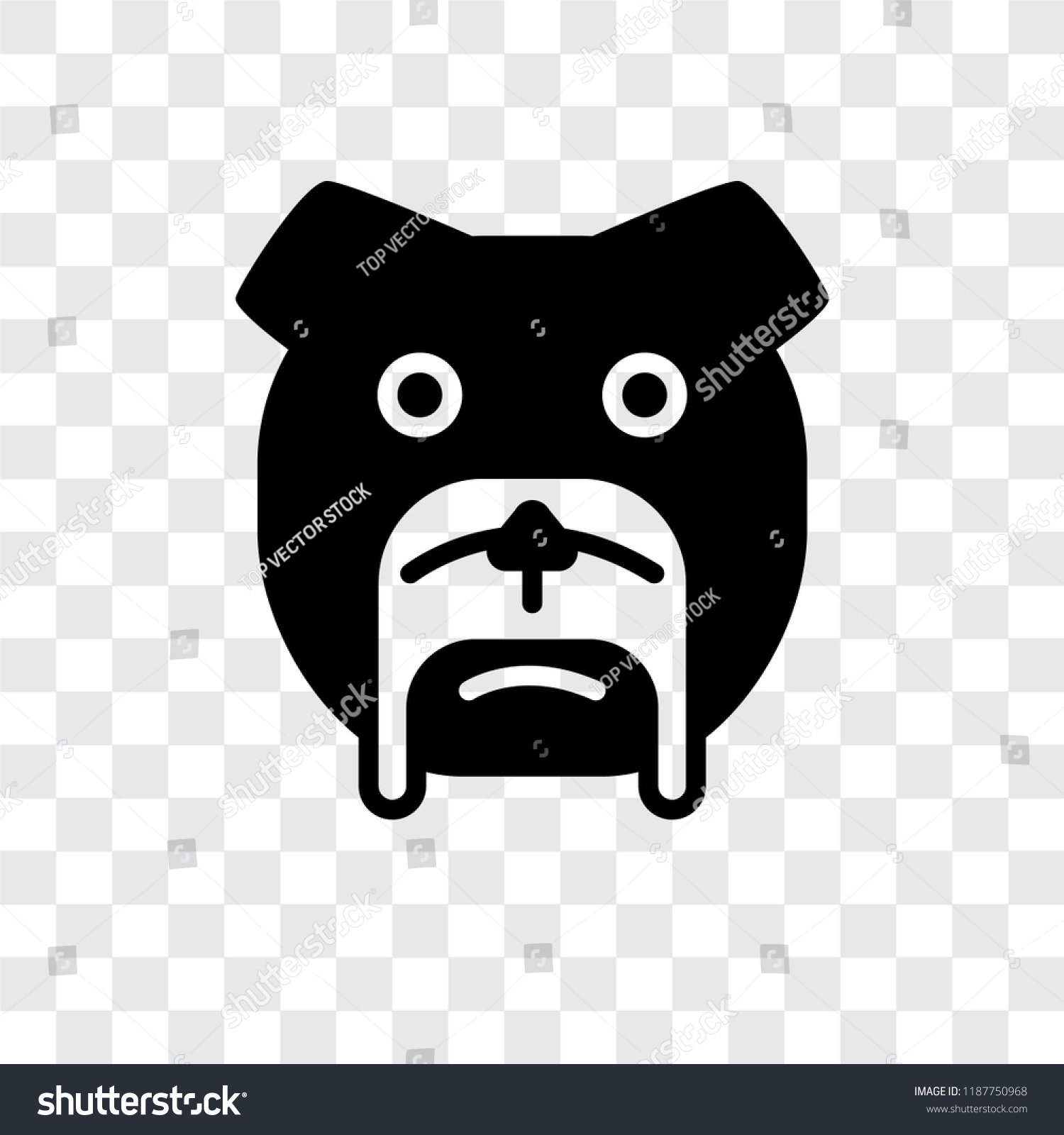 SVG of Bulldog vector icon isolated on transparent background, Bulldog transparency logo concept svg