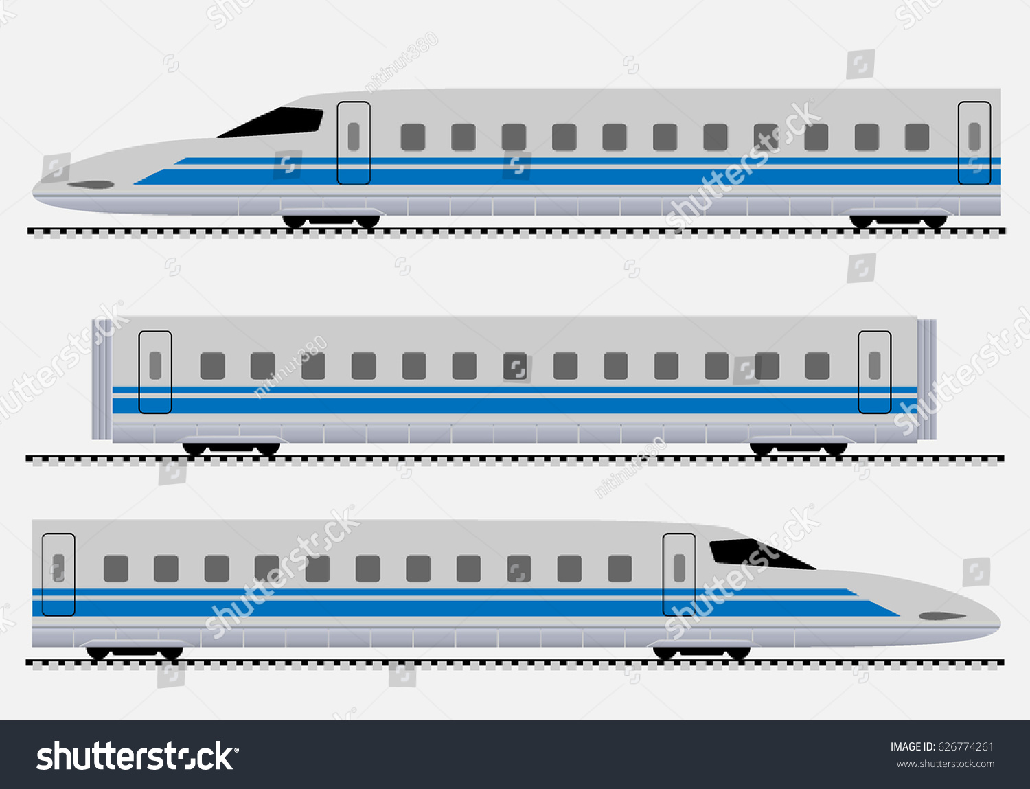 Bullet Train Passenger Express Train Vector Stock Vector (Royalty Free ...