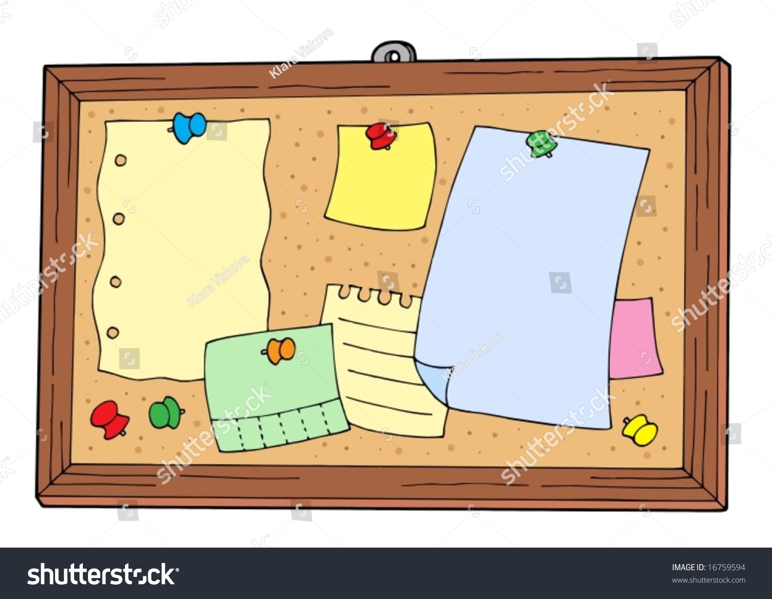 Bulletin Board On White Background - Vector Illustration. - 16759594 ...