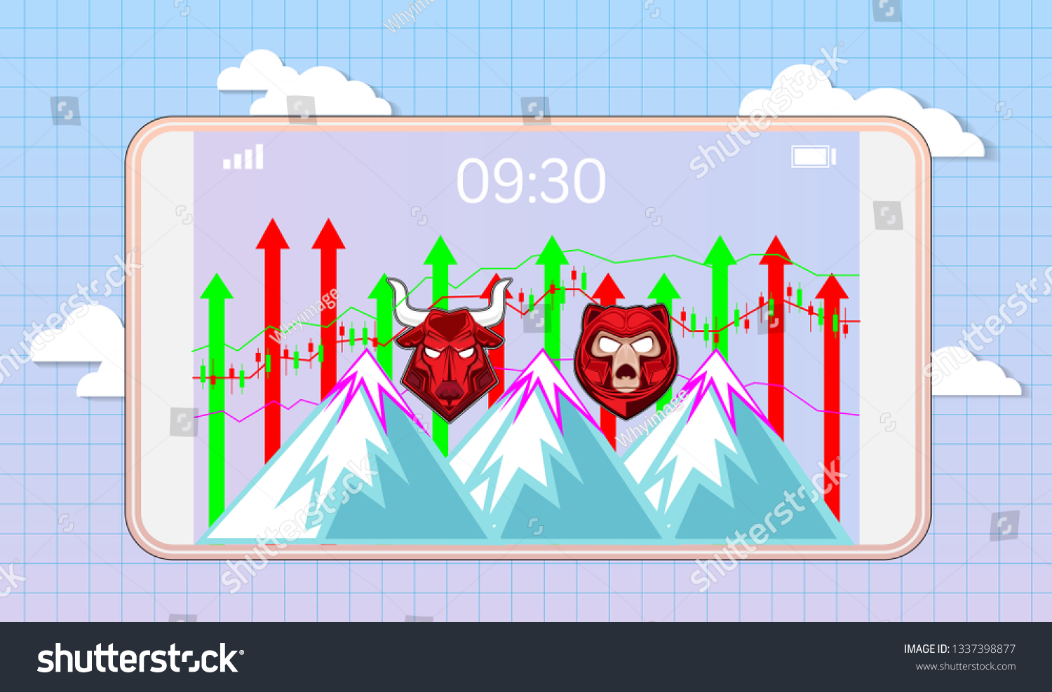 Bullish Bearish Symbols On Stock Market Stock Vector Royalty Free 1337398877 Shutterstock 6288