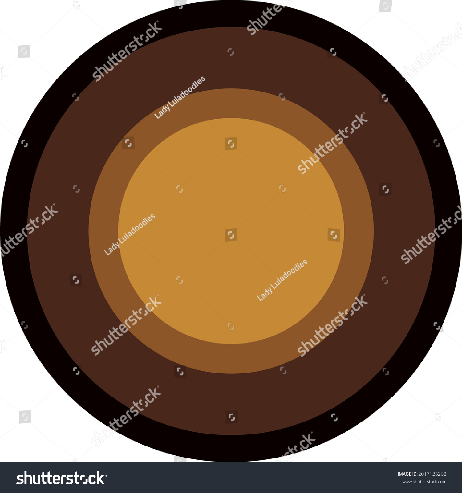 SVG of Bullseye style circular Chocolate candy with dark to light toffee brown, in concentric circles. Layered confectionary SVG svg