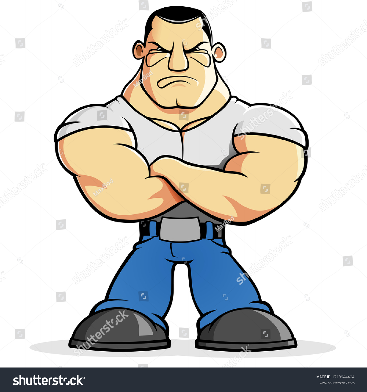 Bully Cartoon Character Crossing Arms Stock Vector (Royalty Free ...