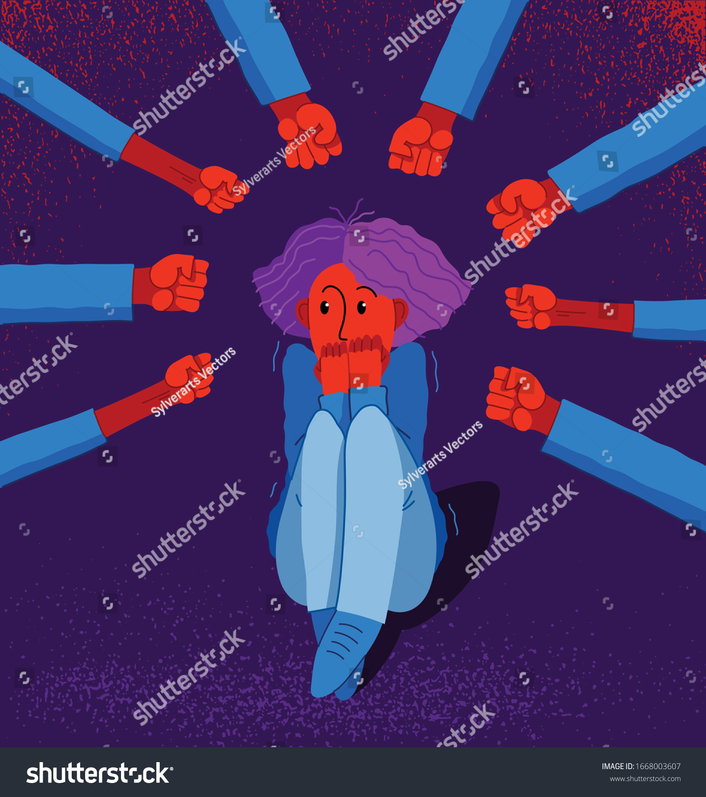 Bullying Vector Concept Clenched Fists Threats Stock Vector Royalty Free 1668003607 Shutterstock 