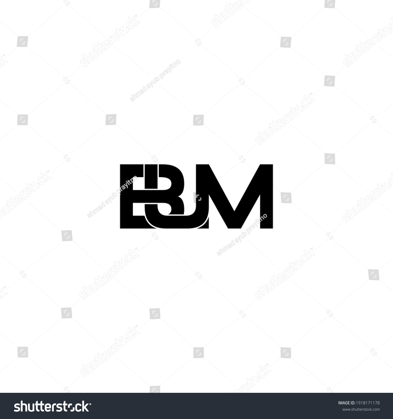 Bum Letter Original Monogram Logo Design Stock Vector (Royalty Free ...