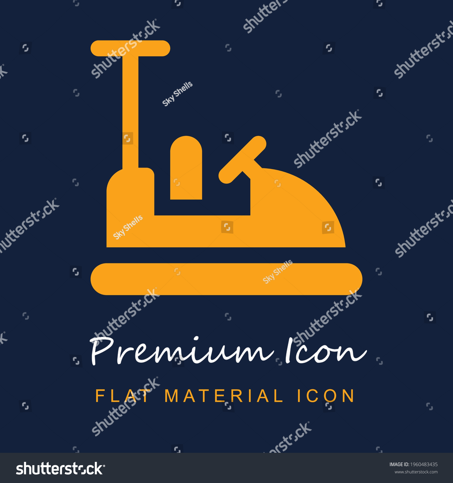 SVG of Bumper Car premium material ui ux isolated vector icon in navy blue and orange colors svg