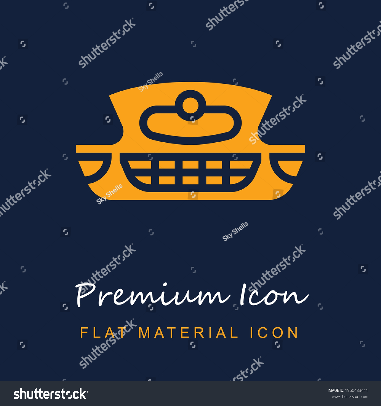 SVG of Bumper premium material ui ux isolated vector icon in navy blue and orange colors svg