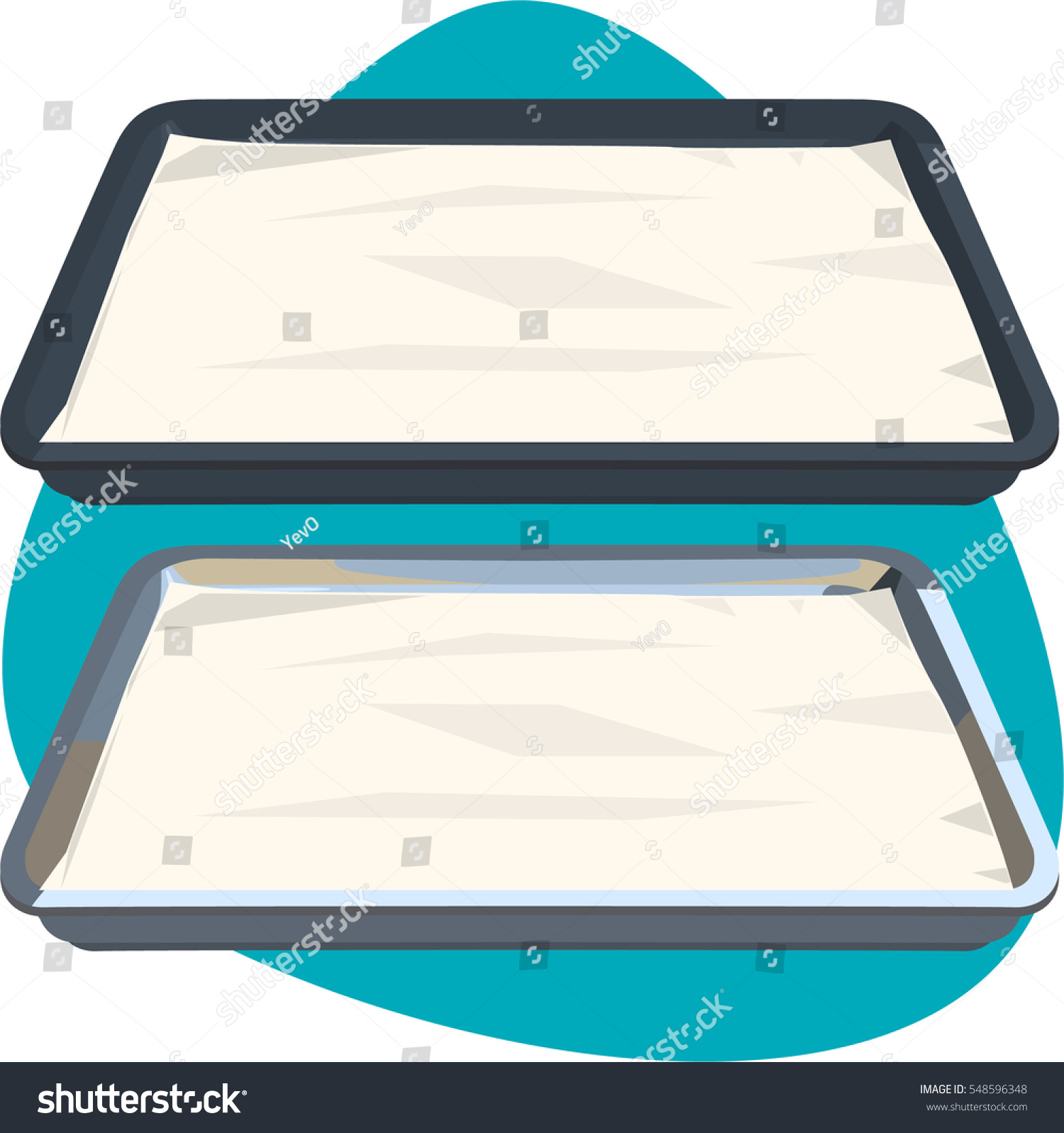 Bun Sheet Pan Parchment Paper Isolated Stock Vector (Royalty Free
