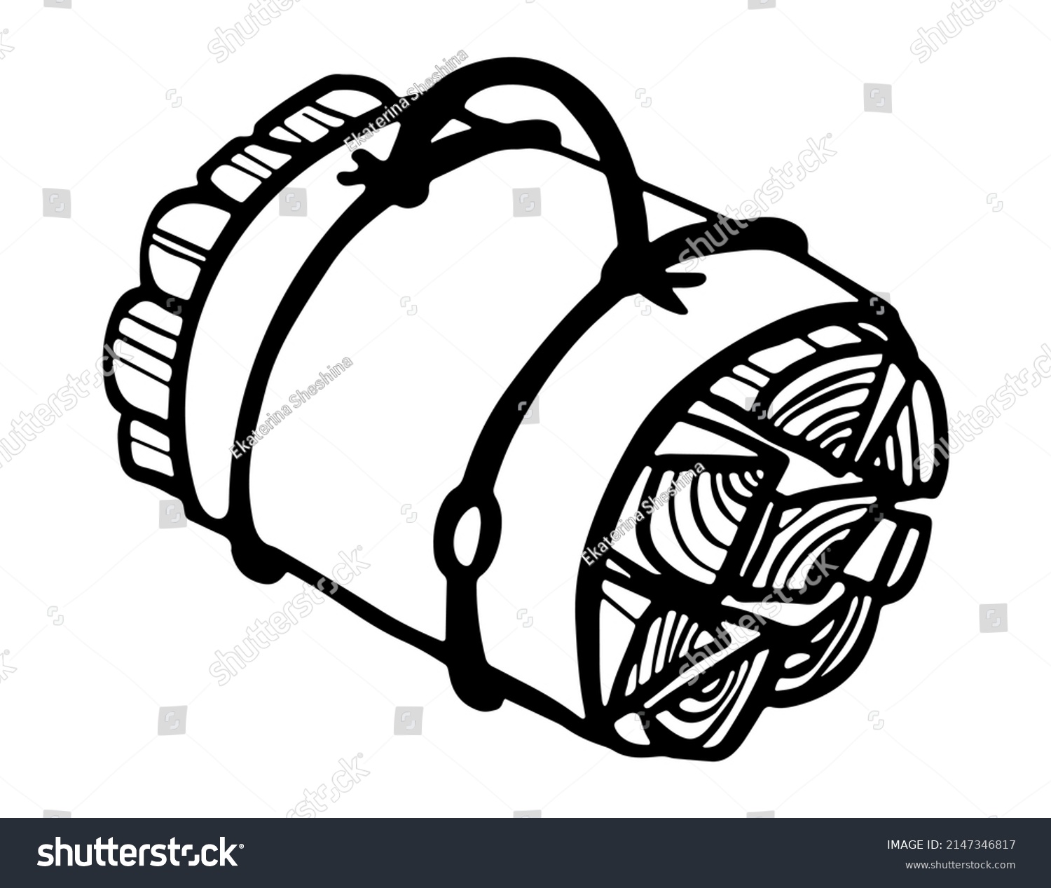 recommend clip art: Bundle of firewood outline doodle vector illustration. Branches tied with rope