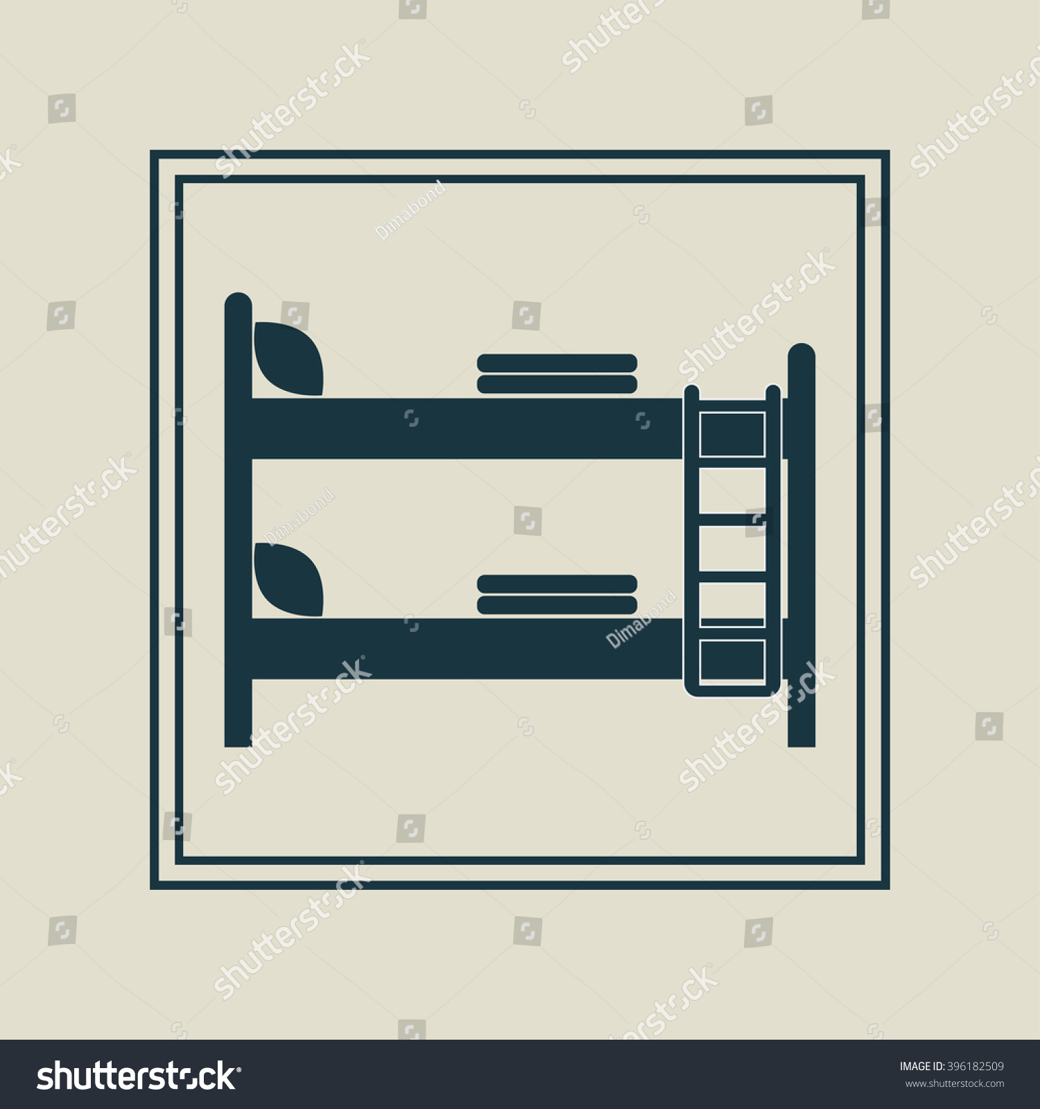 Bunk Bed Vector Illustration Stock Vector Royalty Free 396182509