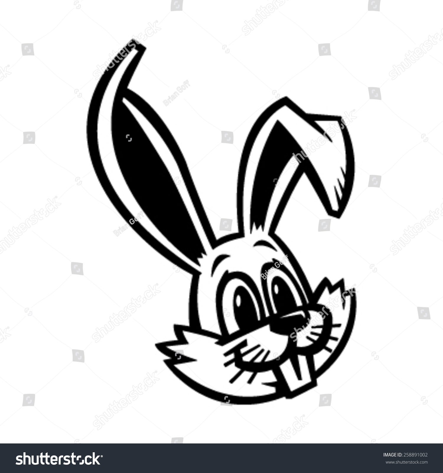 Bunny Cartoon Face Vector Icon Stock Vector 258891002 - Shutterstock