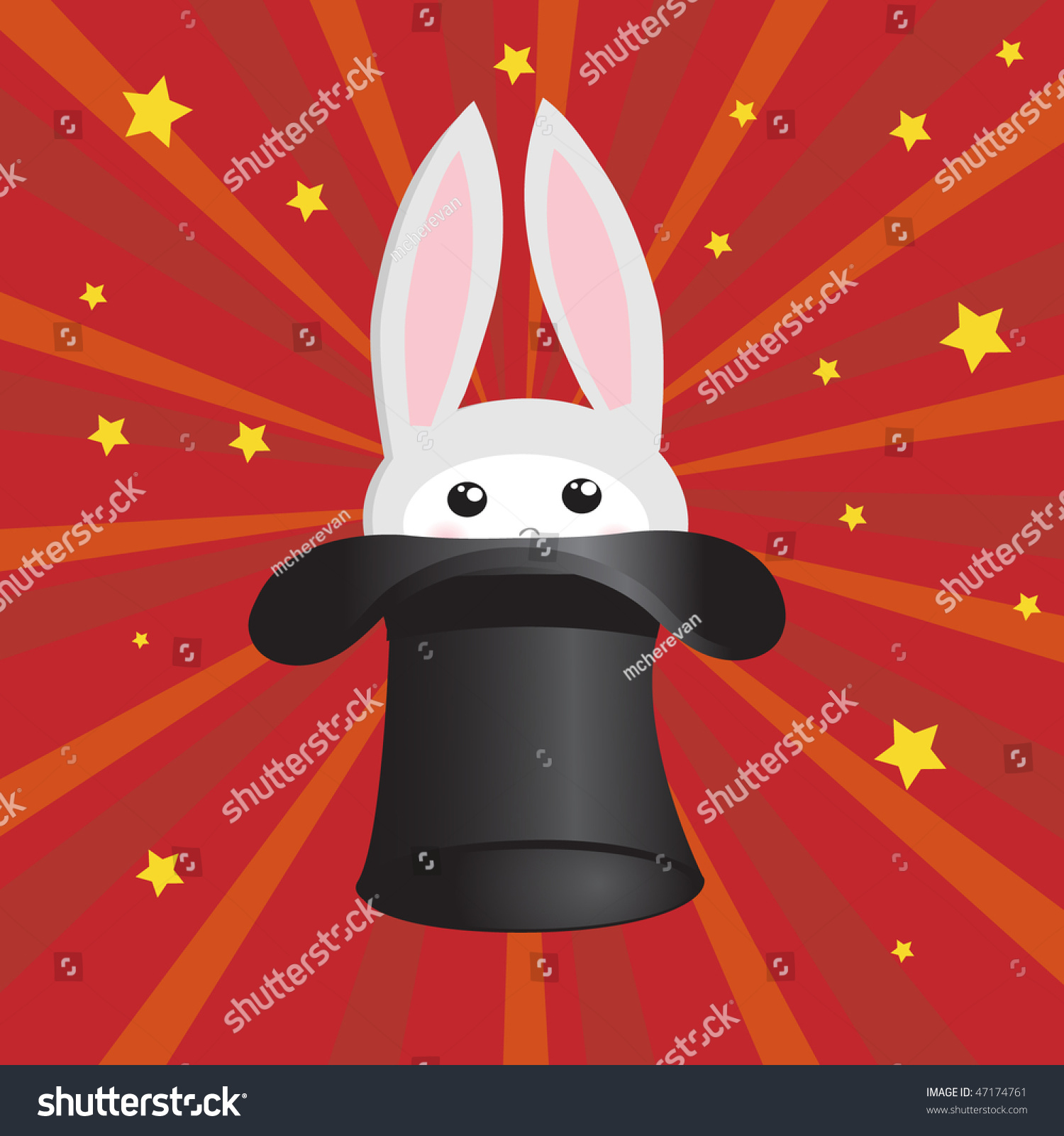 Bunny In The Hat. Vector. - 47174761 : Shutterstock