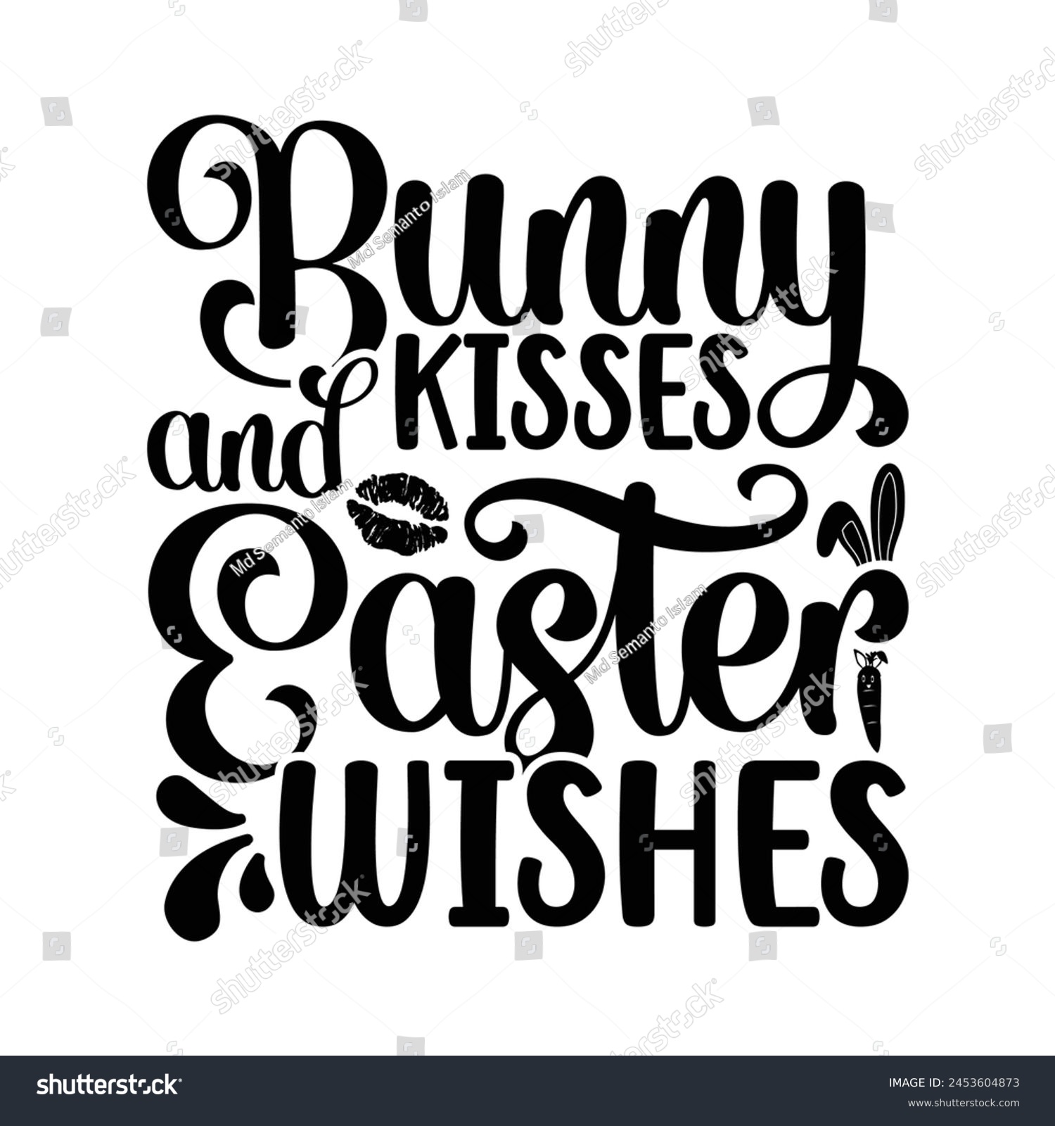 SVG of Bunny kisses and easter wishes svg