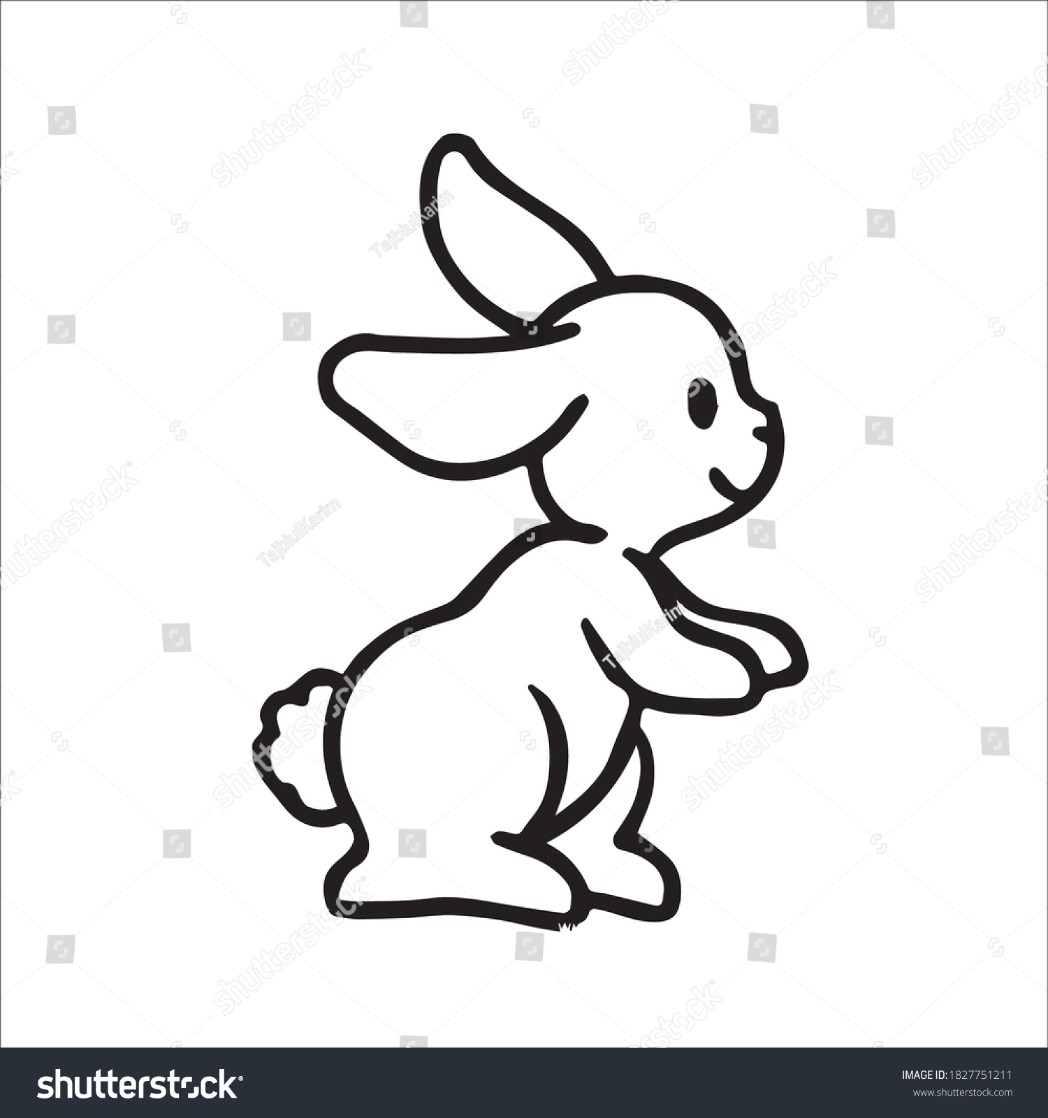 Bunny Rabbit Coloring Page Design Kids Stock Vector (Royalty Free ...