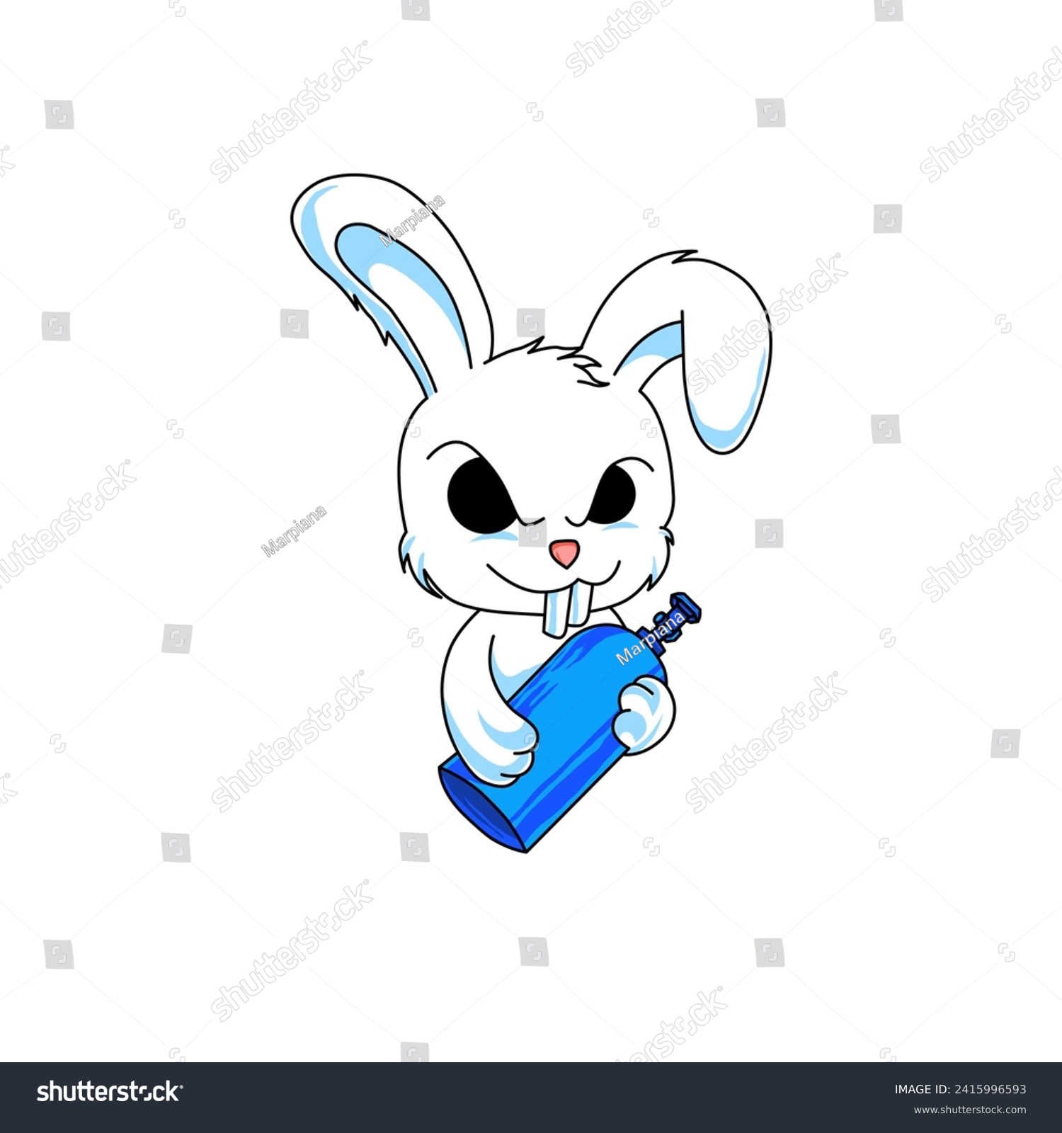 SVG of Bunny with nitro canister illustration  svg