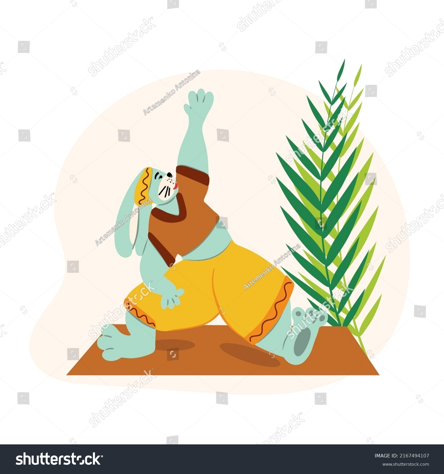 Bunny Yoga Poses Exercises Vector Flat Stock Vector (Royalty Free ...