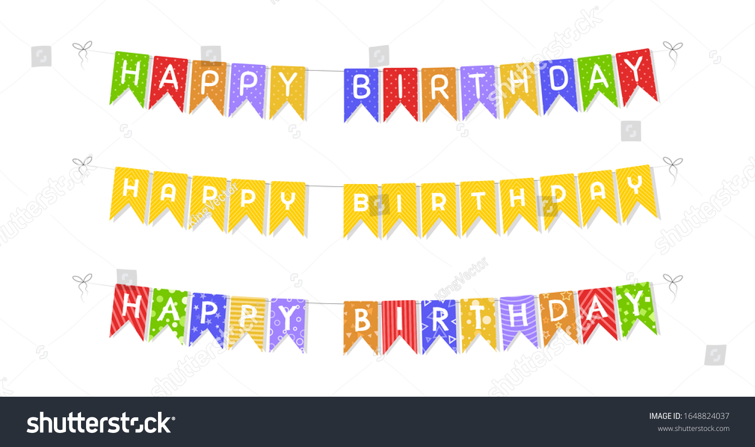 Bunting Flags Banner Happy Birthday Letters Stock Vector (Royalty Free ...