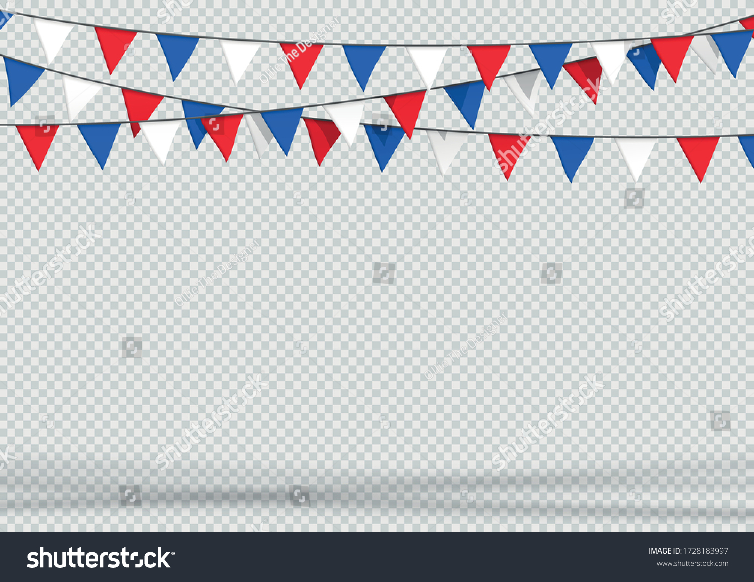 SVG of Bunting Hanging Banner Red White Blue Flag Triangles Background svg