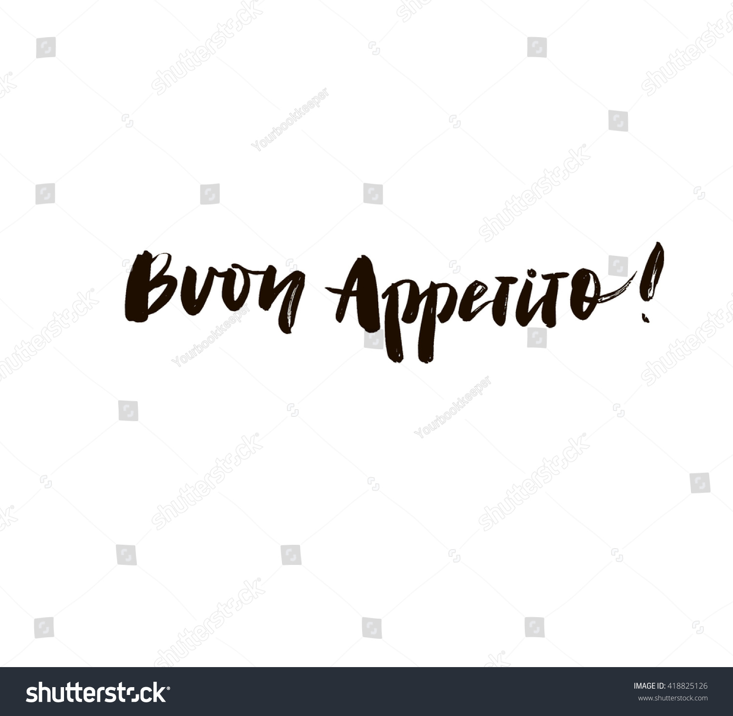 Buon Appetito Italian Hand Lettering Meaning Stock Vector Royalty Free