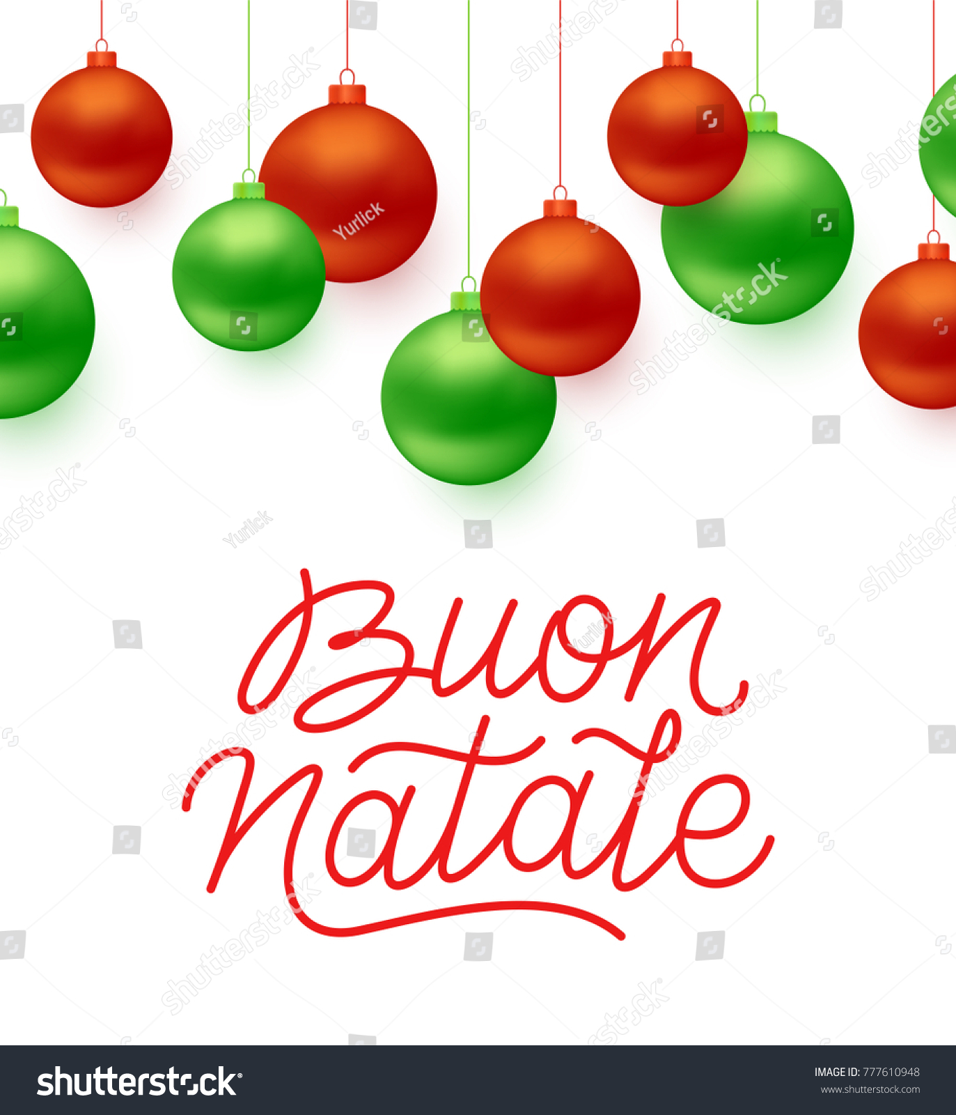Clip Buon Natale.Buon Natale Italian Merry Christmas Typographic Stock Vector Royalty Free 777610948