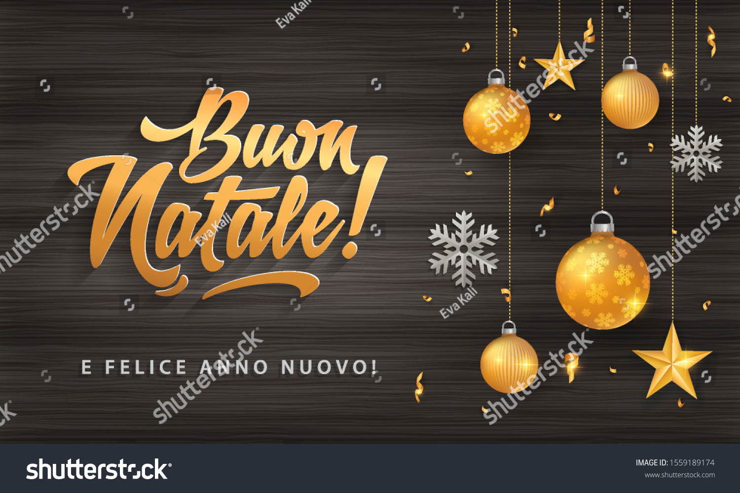 Buon Natale Immagini Glitter.Buon Natale Merry Christmas Italian Language Stock Vector Royalty Free 1559189174