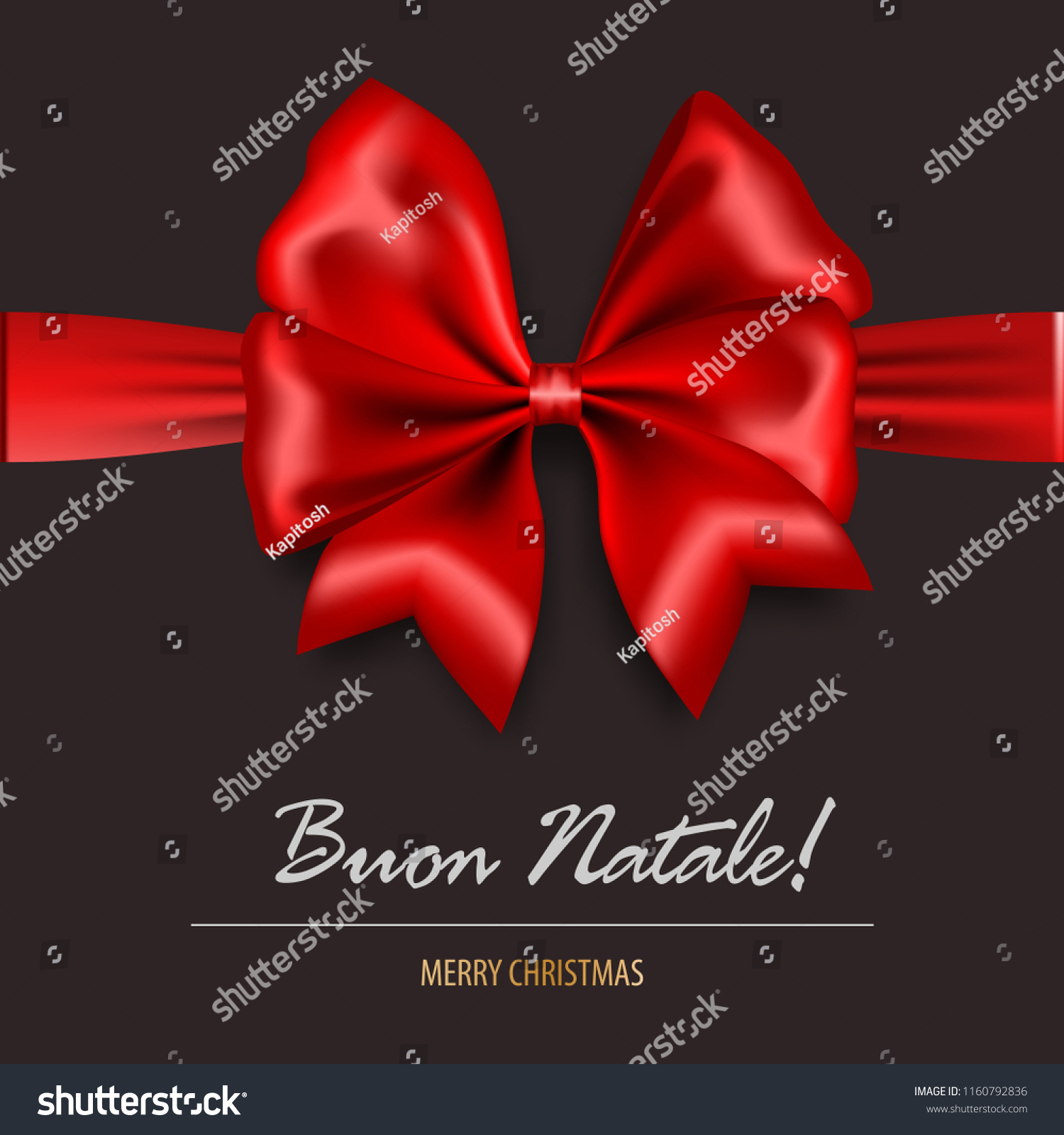 Banner Buon Natale.Buon Natale Merry Christmas Italy Red Stock Vector Royalty Free 1160792836