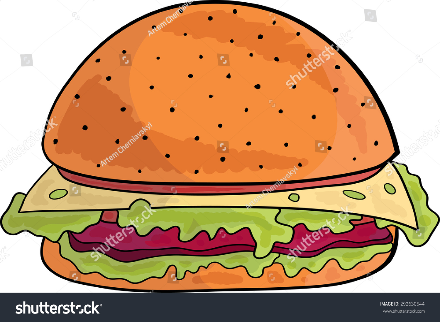 Burger Stock Vector Royalty Free 292630544 Shutterstock 2674