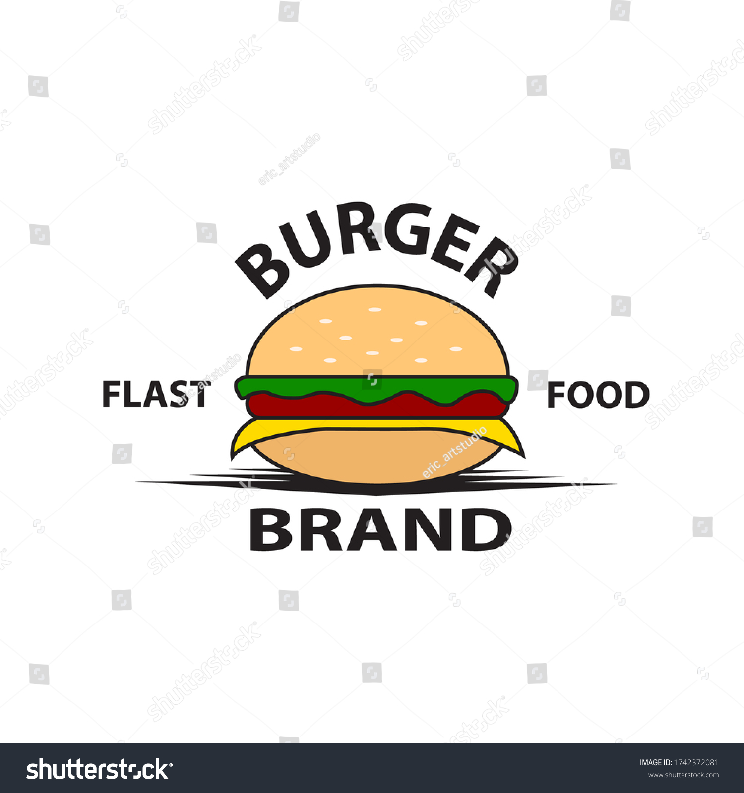 Burger Logo Design Fast Food Restaurant Stock Vector (Royalty Free ...