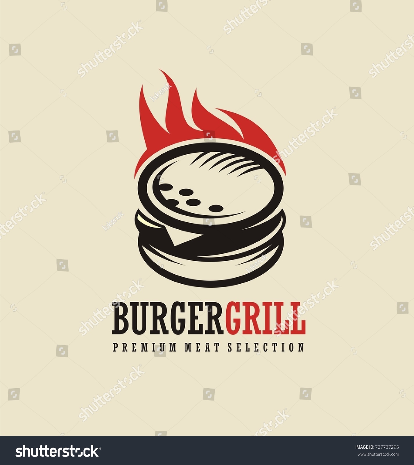 Burger Logo Design Idea Logo Concept Stock Vector Royalty Free