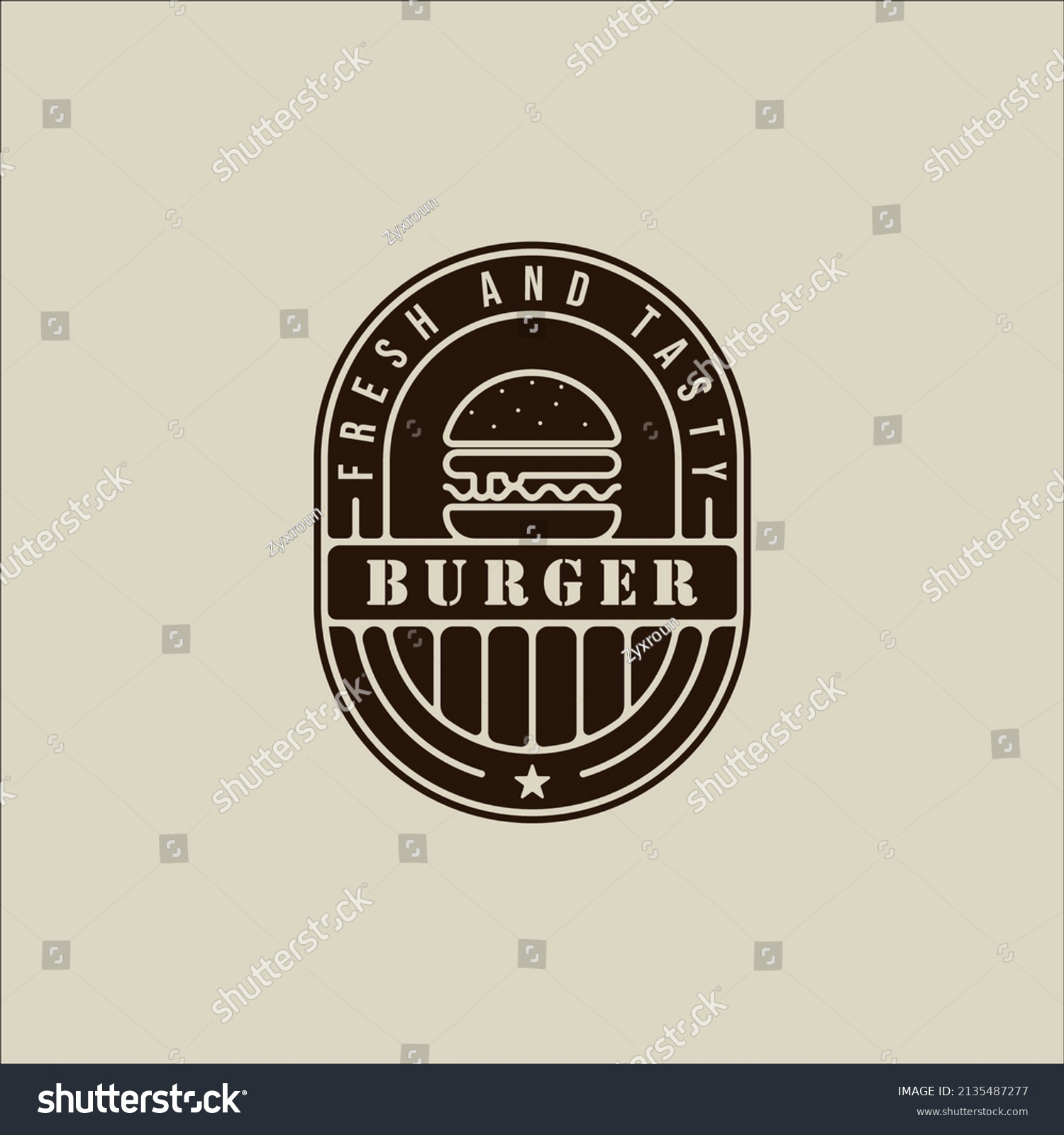 Burger Hamburger Logo Vintage Vector Illustration Stock Vector (Royalty ...