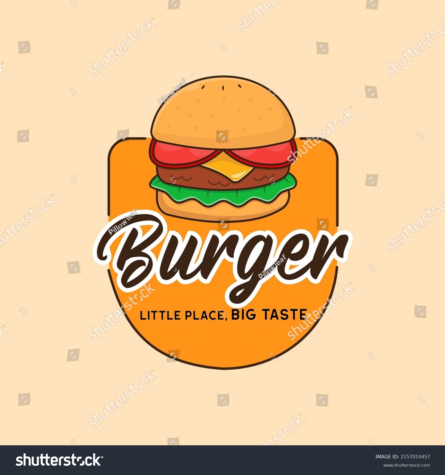 Burger Shop Logo Badge Concept Stock Vector (Royalty Free) 2157010457 ...