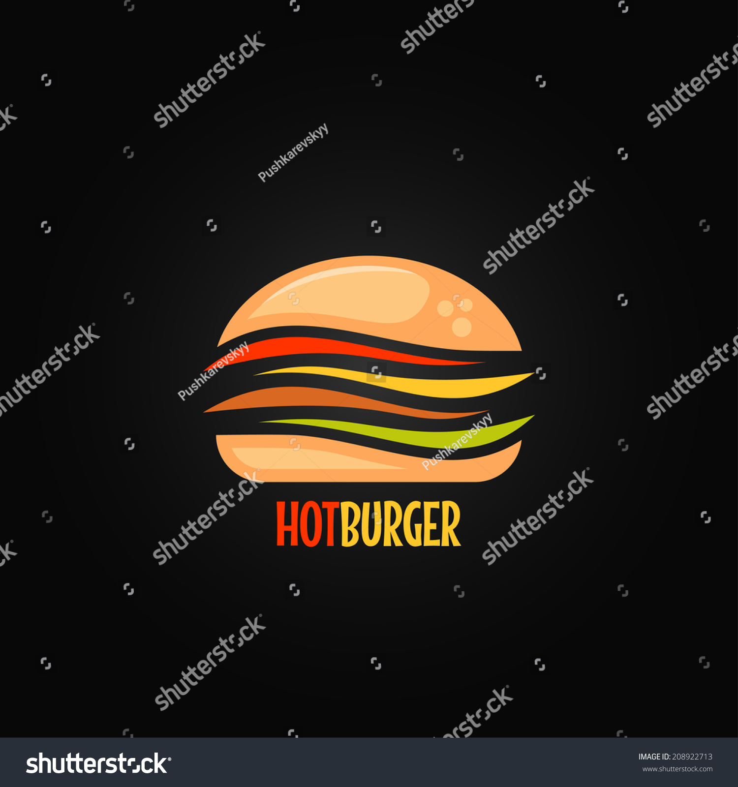 Burger Symbol Hamburger Icon Design Background Stock Vector ...