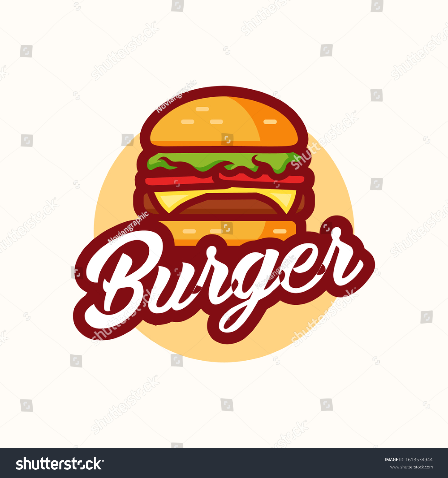 Burger Vector Mascot Logo Design Stock Vector (royalty Free) 1613534944 