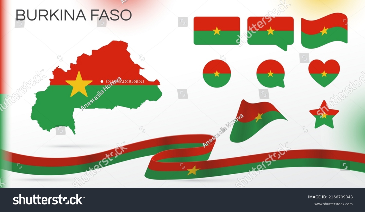 Burkina Faso Flags Set Various Designs Stock Vector Royalty Free   Stock Vector Burkina Faso Flags Set Various Designs Map And Capital City World Flags Vector Set Circle Icon 2166709343 