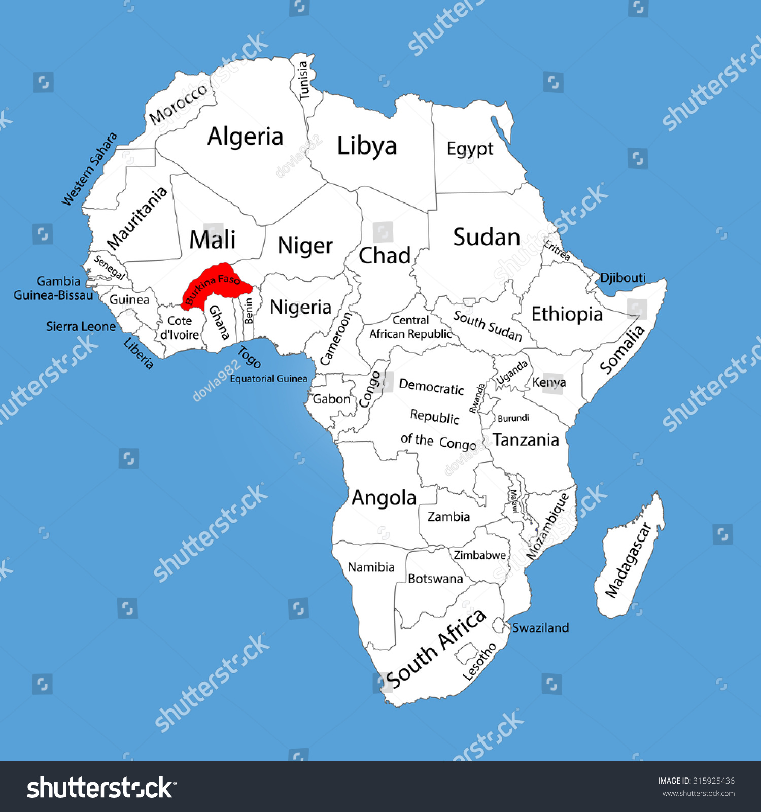 burkina faso kartta Burkina Faso Vector Map Silhouette Isolated Arkistovektori Rojaltivapaa 315925436 burkina faso kartta