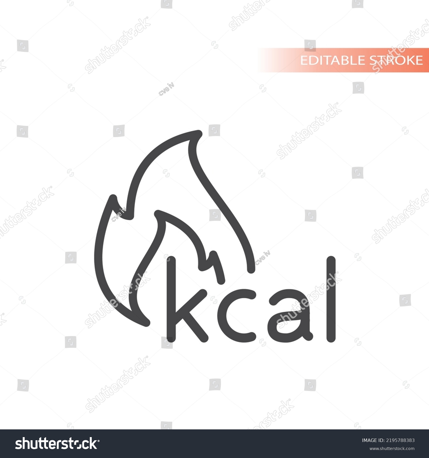 SVG of Burning calories and fire line vector icon. Kcal burn outlined symbol. svg