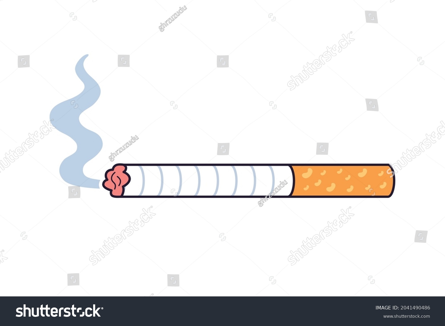 Burning Cigarette Smoke Isolated Cartoon Vector Stock Vector (Royalty ...