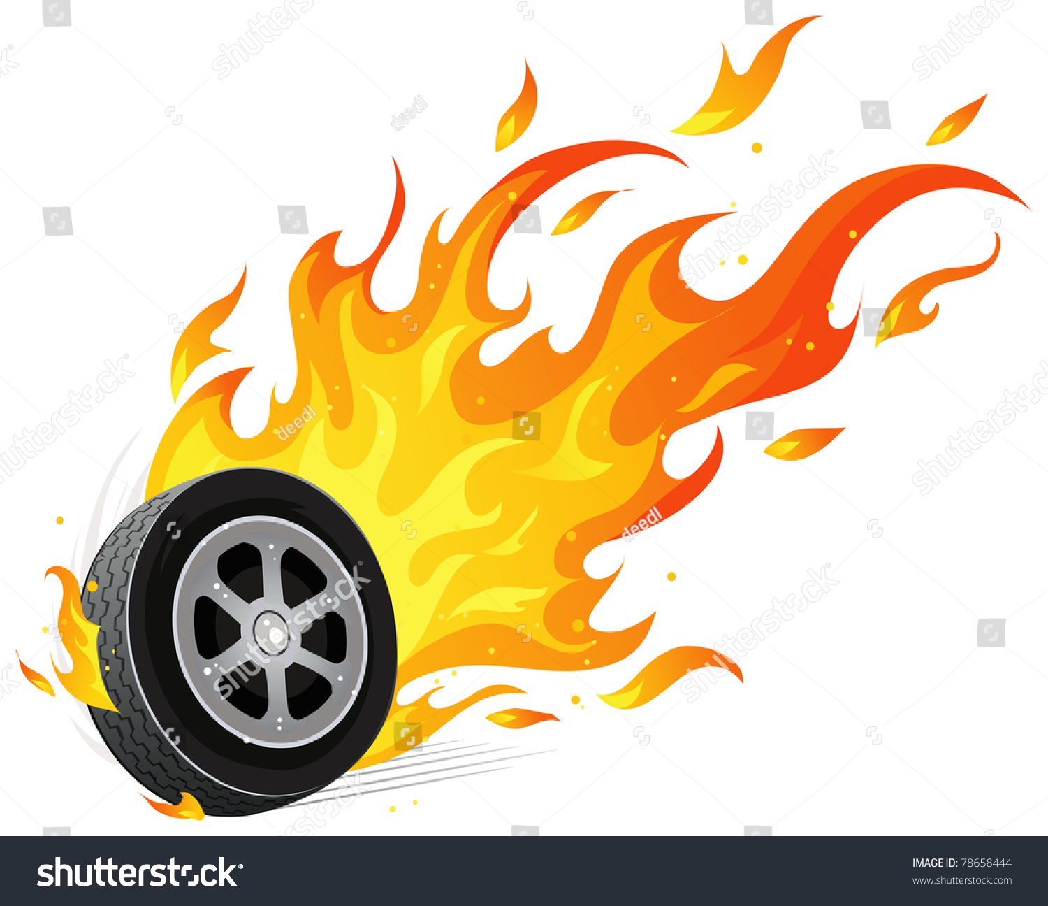 Burning Wheel Stock Vector 78658444 - Shutterstock