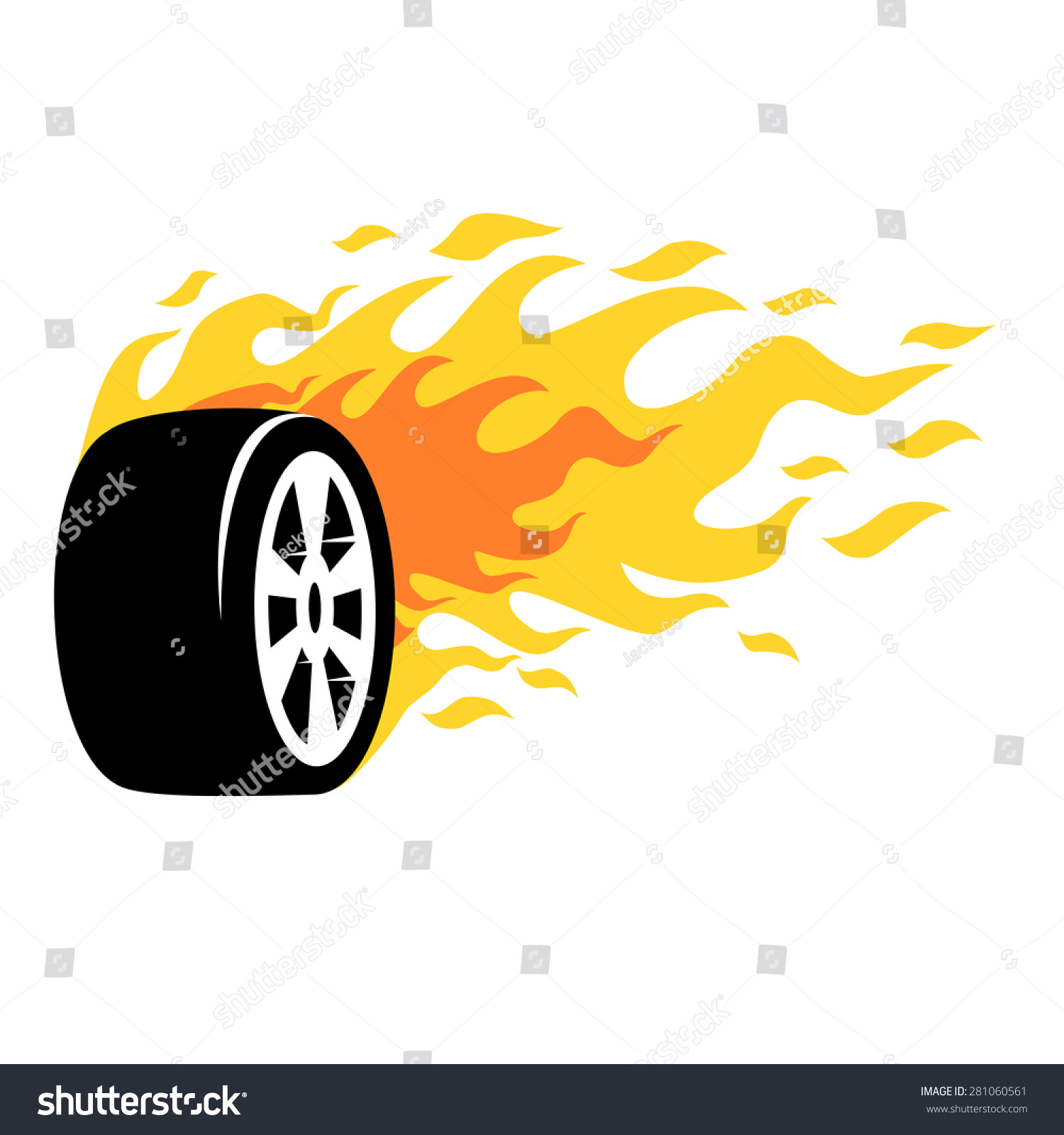 Burning Wheel Icons Vector. - 281060561 : Shutterstock