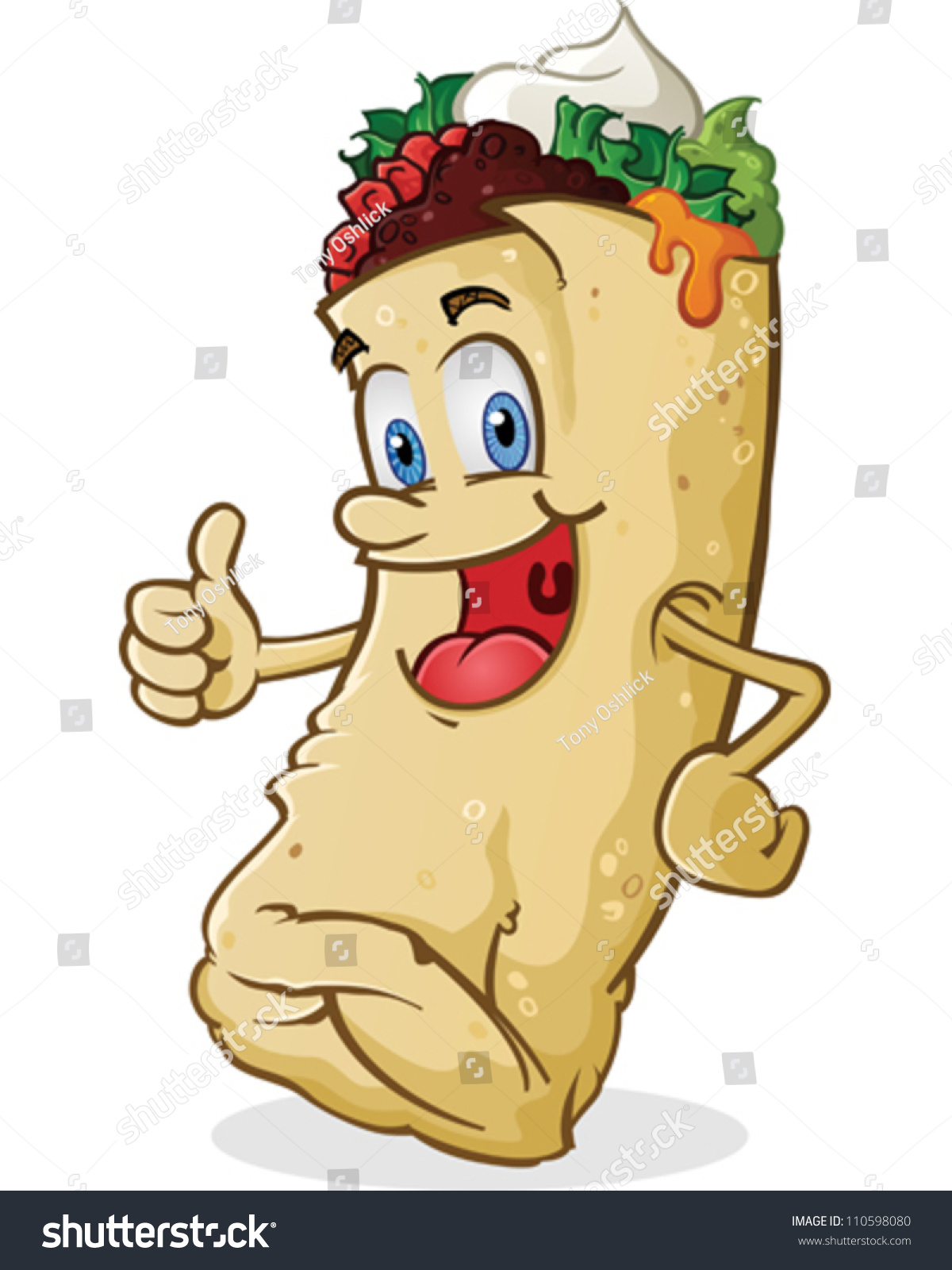 SVG of Burrito Cartoon Character Thumbs Up svg