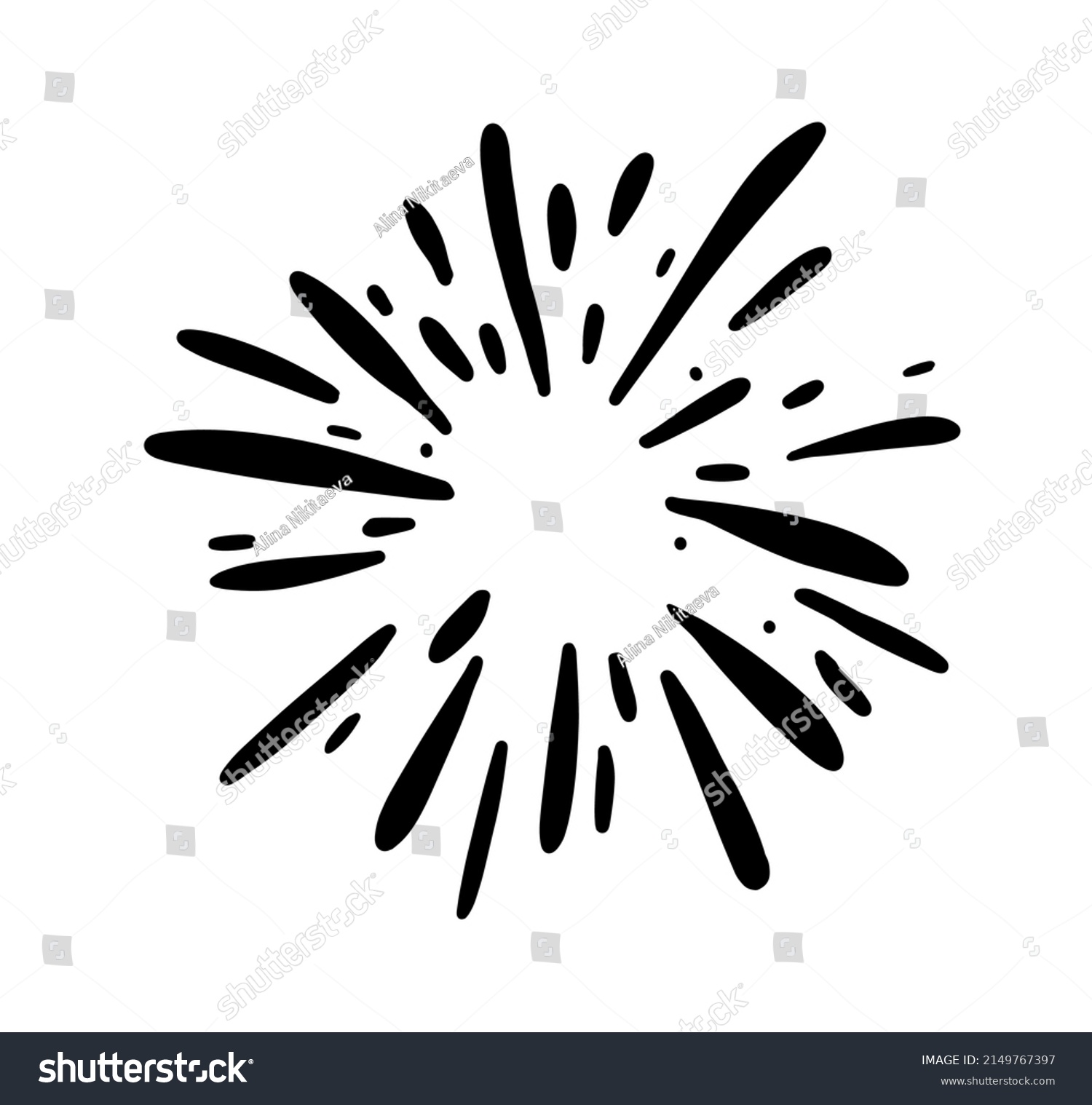 Bursting Circle Hand Drawn Doodle Frame Stock Vector (Royalty Free ...