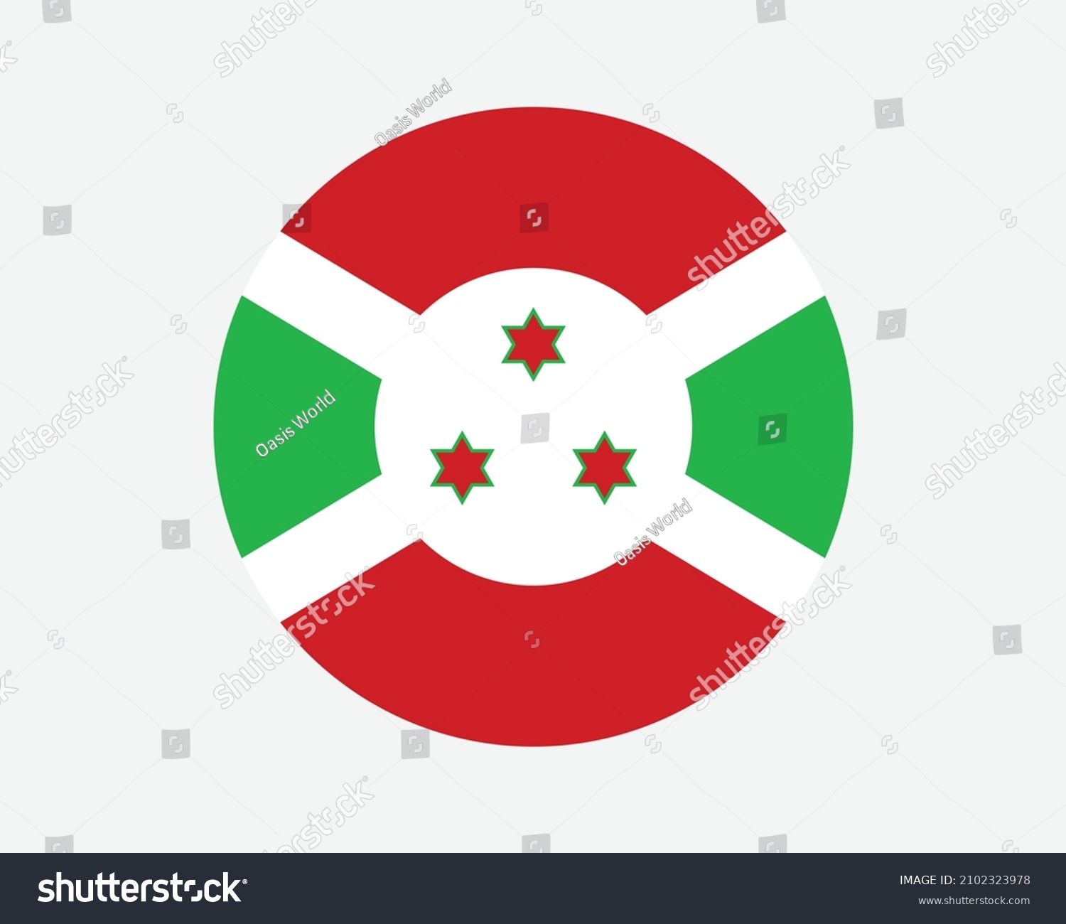 SVG of Burundi Round Country Flag. Circular Burundian National Flag. Republic of Burundi Circle Shape Button Banner. EPS Vector Illustration. svg