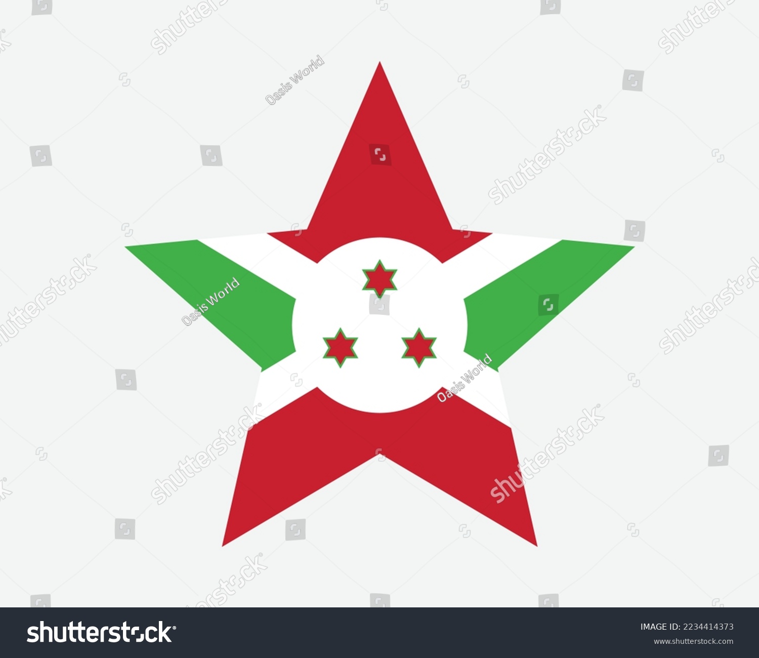 SVG of Burundi Star Flag. Umurundi Abarundi Star Shape Flag. Country National Banner Icon Symbol Vector 2D Flat Artwork Graphic Illustration svg