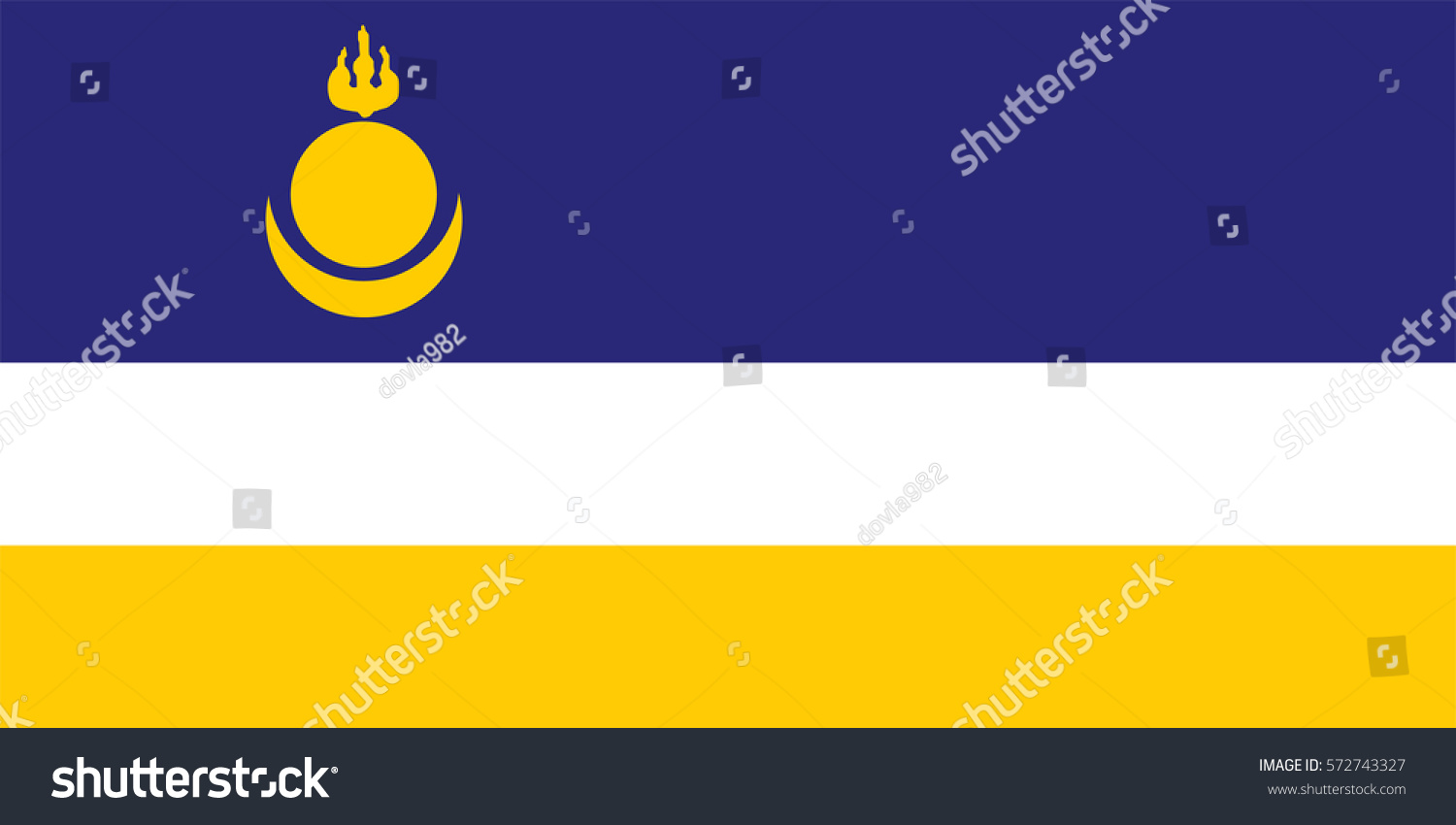 Buryatia Flag Vector Illustration Russian Federation Stock Vector ...