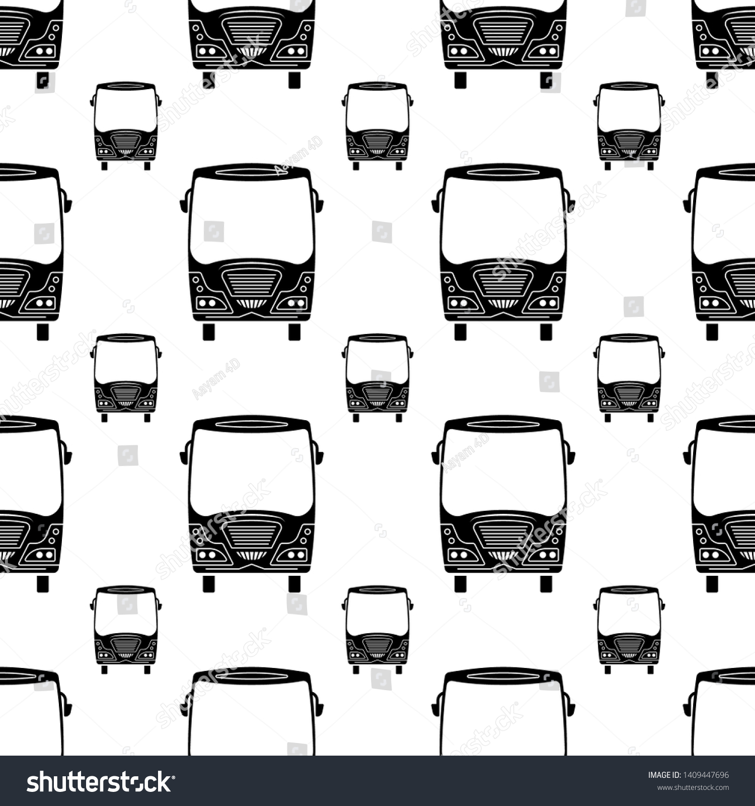 Bus Icon Seamless Pattern Bus Vector Stock Vector (Royalty Free ...