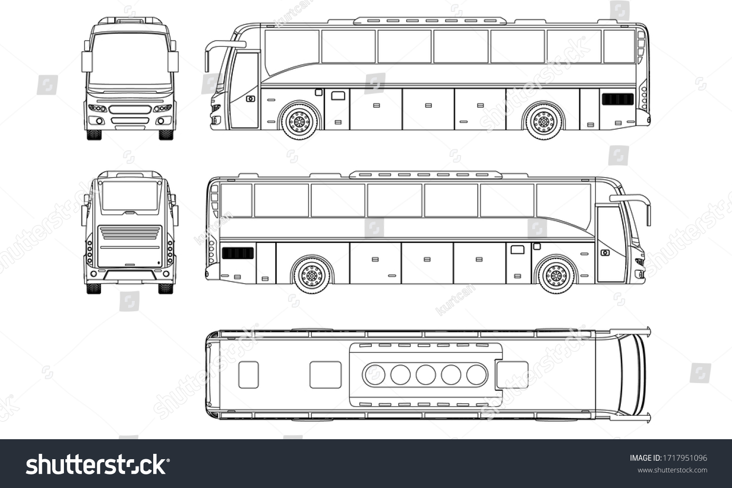 Bus Outline Vector Illustration Bus Vehicle Stock Vector (Royalty Free ...