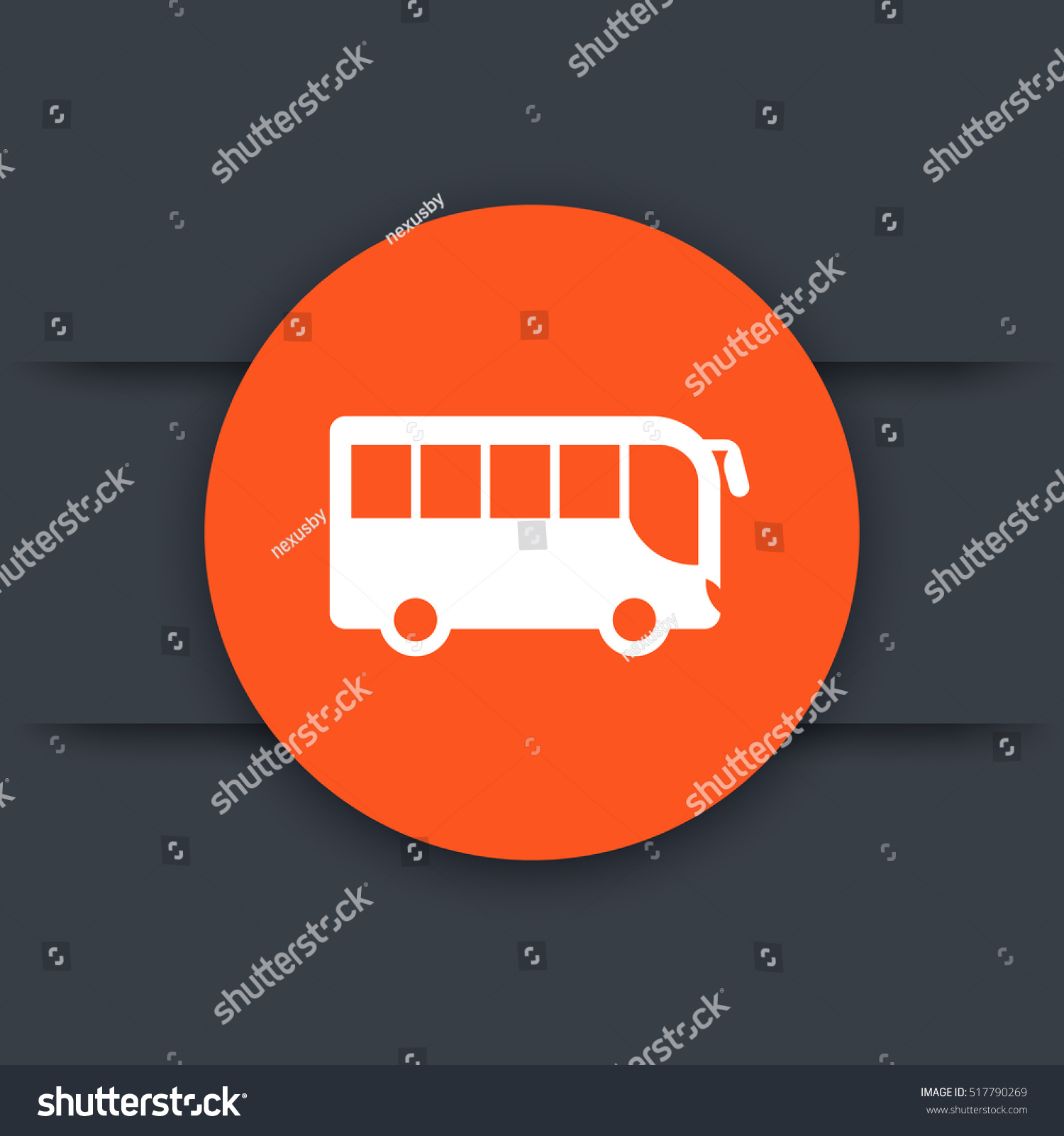 Bus Round Flat Icon Side View Stock Vector (Royalty Free) 517790269 ...