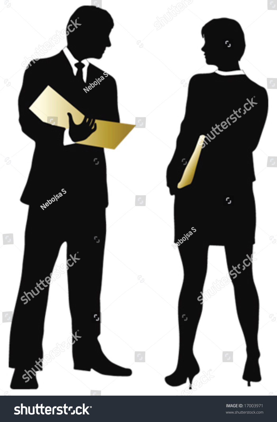 Busines Couple Silhouette Vector Stock Vector (Royalty Free) 17003971 ...