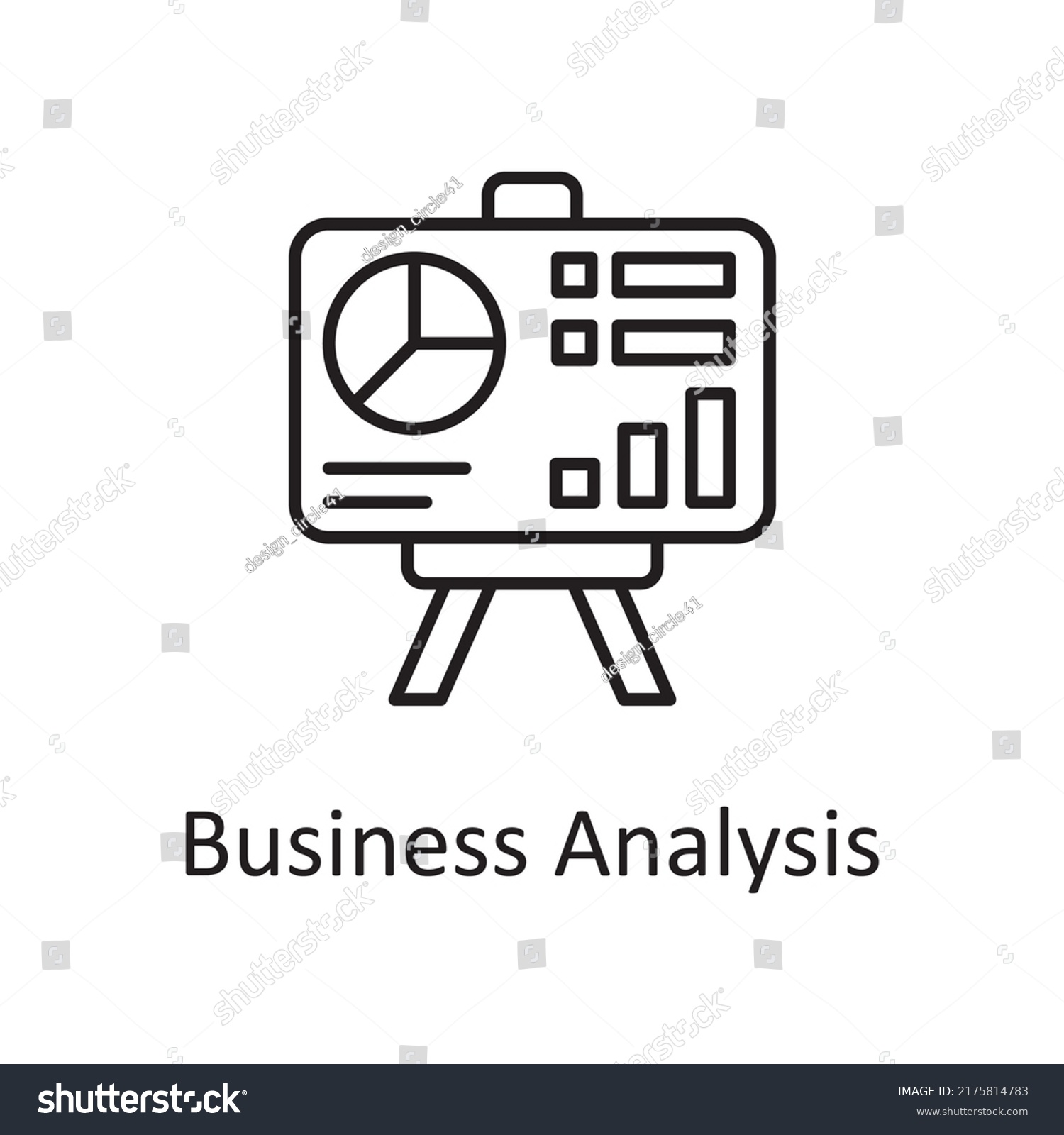 Business Analysis Vector Outline Icon Design Stock Vector (Royalty Free ...